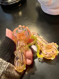 Image 3 of  Silver Fumed Pink Glass Pipe