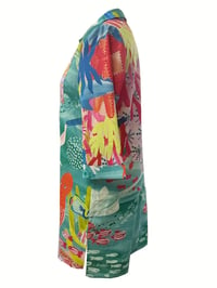 Image 4 of Womans Beachwear 'Great Barrier Reef' Style- Print Long Casual Long Sleeve Shirt/ Dress