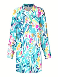 Image 2 of Womans Beachwear 'Tropical' Style Long Casual Long Sleeve Dress / Shirt