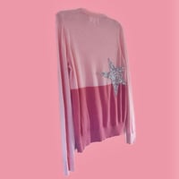 Image 4 of Pink Fine Cashmere Mix Jumper with Silver Star Applique