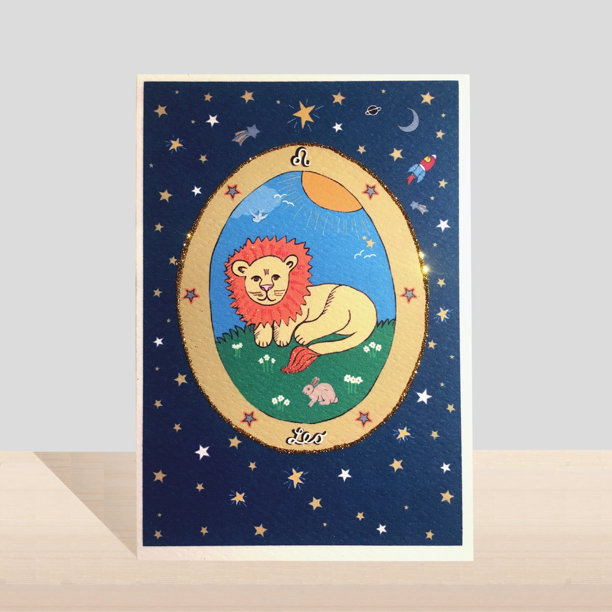 Leo Elaborate Zodiac Card