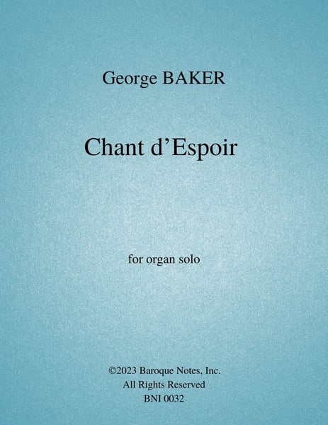 Image of Chant d'Espoir; PDF Score