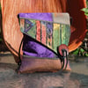 Collage Art cross body purse - earth, purple and copper