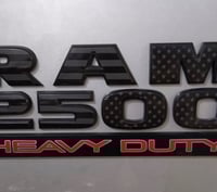 Image 2 of  2013-2018 RAM 2500 Door Vinyl Overlays Stars & Stripes Edition 