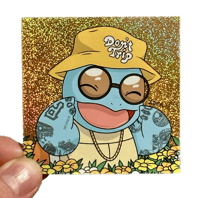Mac Squirtle Glitter Sticker