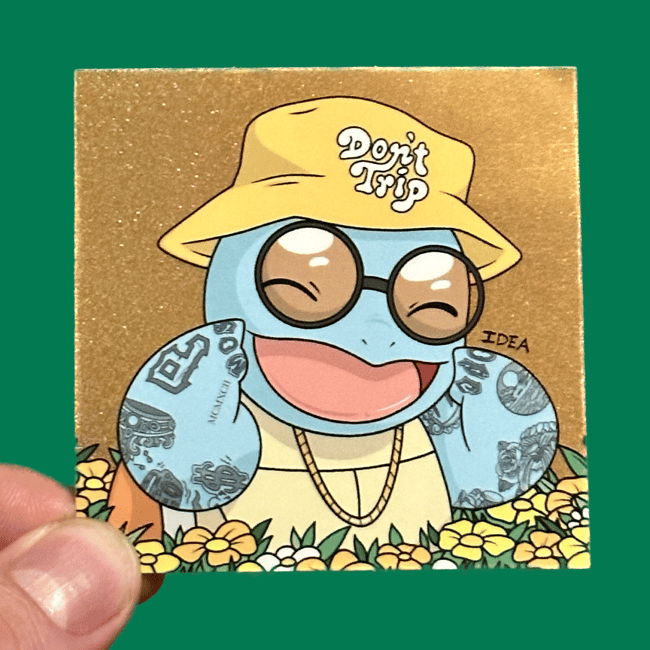Mac Squirtle Glitter Sticker