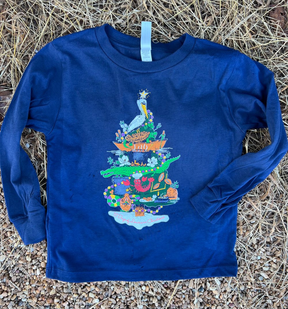 Image of Youth 12 Days of Louisiana Christmas Long Sleeve