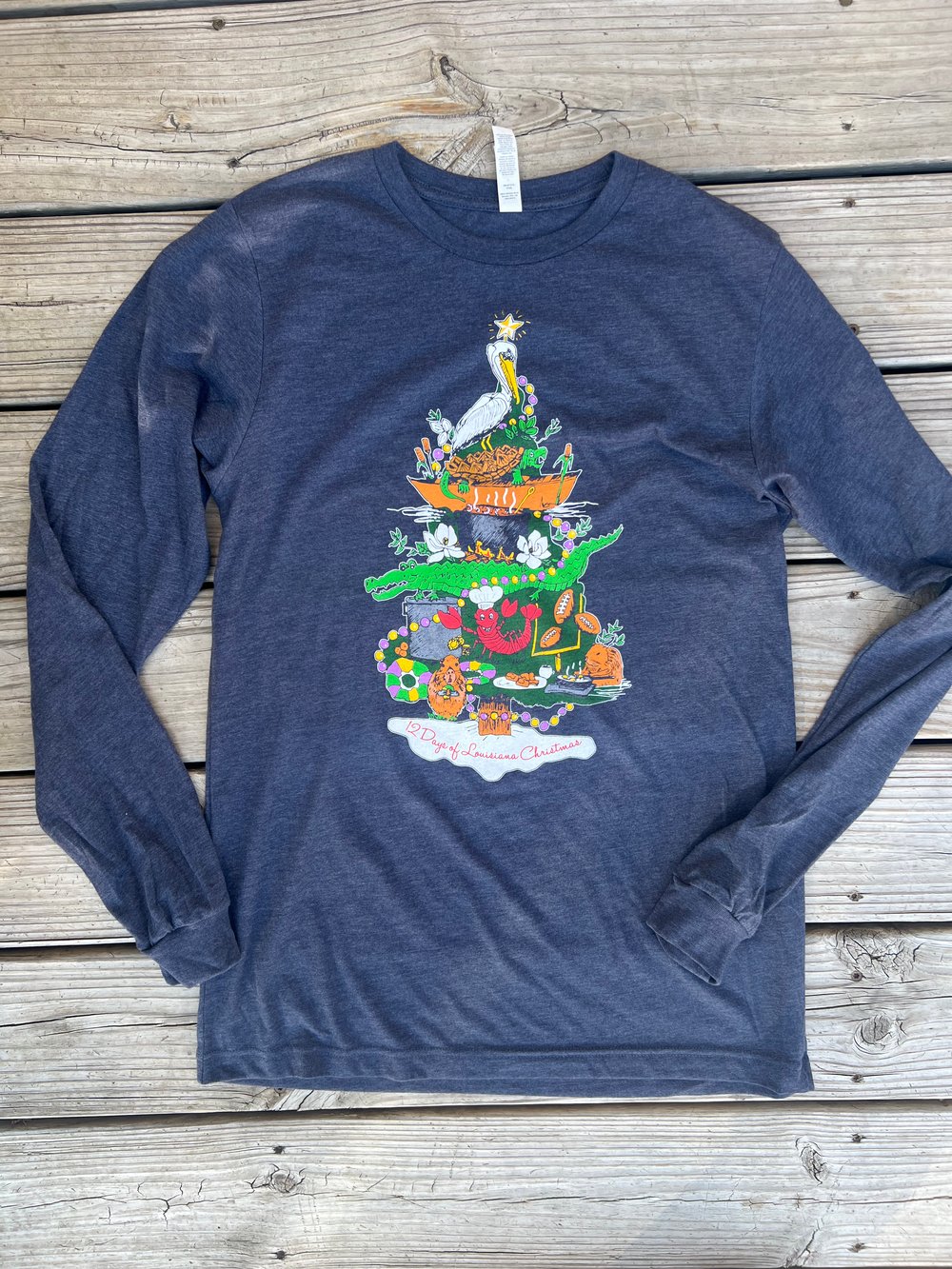 Image of Adult 12 Days of Louisiana Christmas LONG Sleeve Tee
