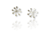 Abstract Silver Blossom Earrings
