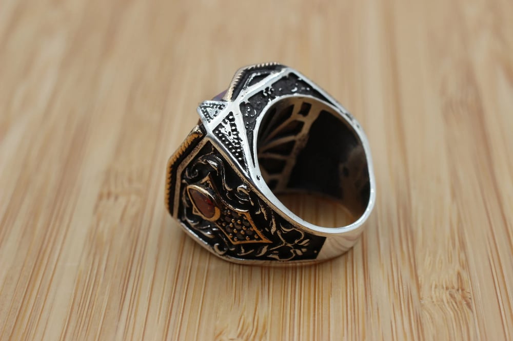 Ruby Square Mens Ottoman Ring.