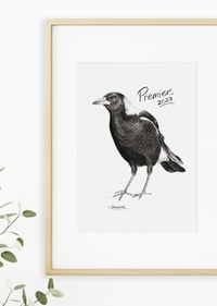 Image 2 of HOT PIES!! Premiers 2023 Limited Edition Magpie Print V1