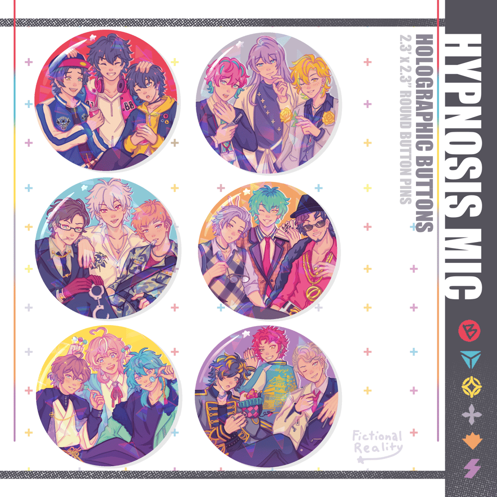 Image of [PREORDER] HYPMIC DIVISIONS HOLOGRAPHIC BUTTON PINS