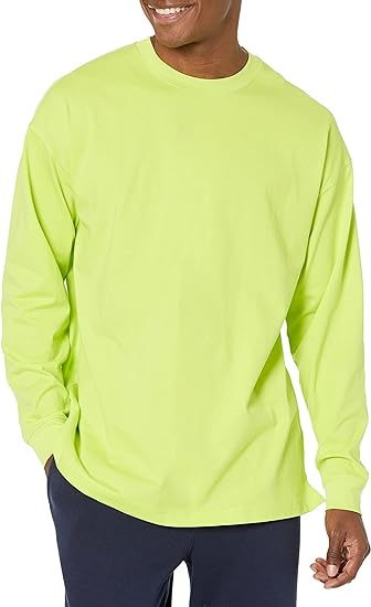 Image of Amazon Essentials Men's 100% Organic Cotton Oversized-Fit Long-Sleeve T-Shirt
