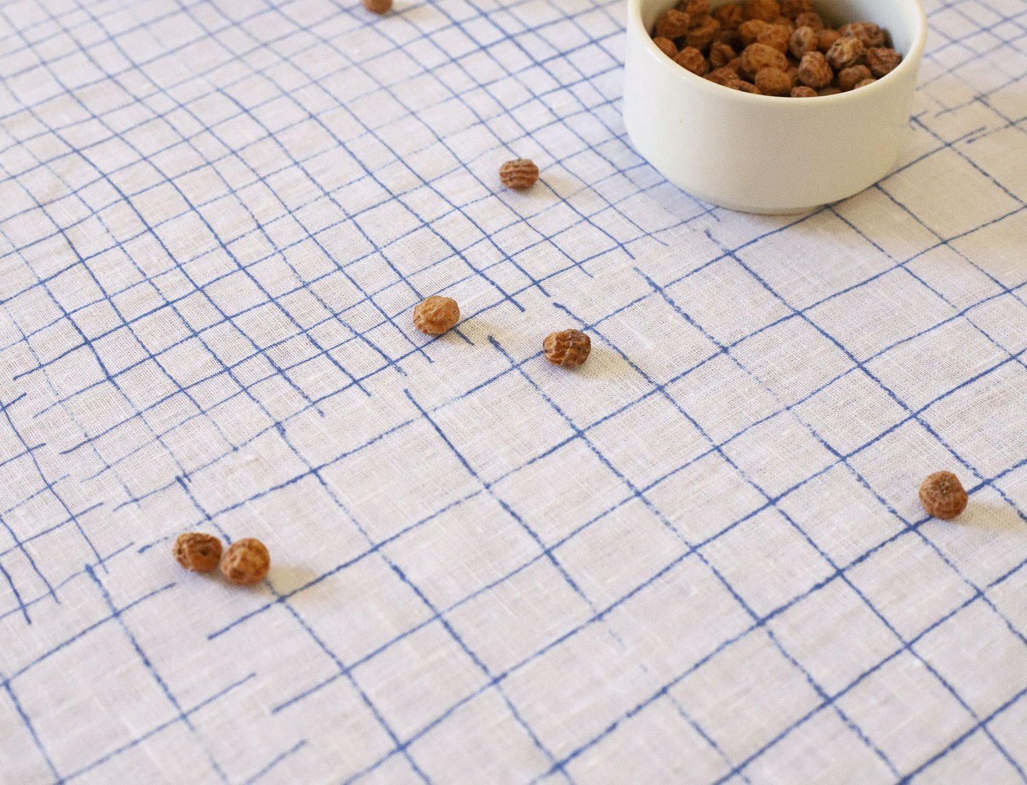 Image of BLUE GRID TABLE CLOTH / ✱