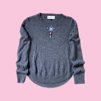 Image 1 of Repurposed Bejewelled Grey Cashmere Jumper by Zadig Voltaire