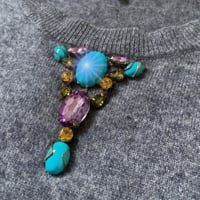 Image 3 of Repurposed Bejewelled Grey Cashmere Jumper by Zadig Voltaire