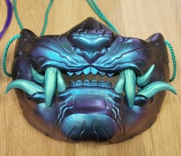 Image 1 of Colorshift Menpo Samurai Mask Blue/Purple with Green Teeth