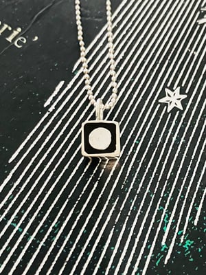Tiny Silver Square Celestial Pendant