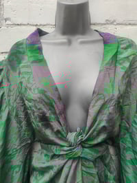 Image 3 of Amara Wrap dress -green and purple