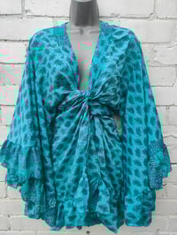 Image 1 of Amara Wrap dress -light turquoise and purple