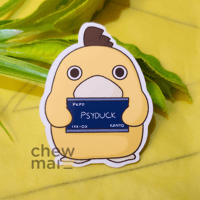 Psyduck Mugshot Vinyl Sticker