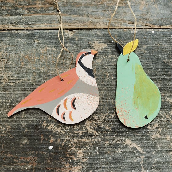 Image of Partridge and Pear Ornaments