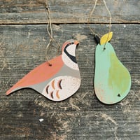 Image 1 of Partridge and Pear Ornaments