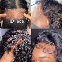 Image 3 of 13x6 Cambodian  Body Wave ,  Raw Hair Front lace HD lace wigs, Free  4c texture hairline 