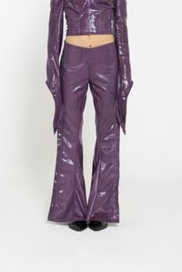 Image 2 of PYTHON-TEXTURED FAUX LEATHER PANTS