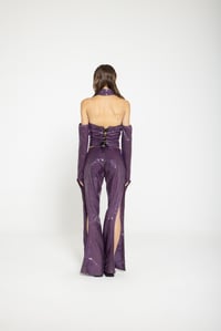 Image 4 of PYTHON-TEXTURED FAUX LEATHER PANTS