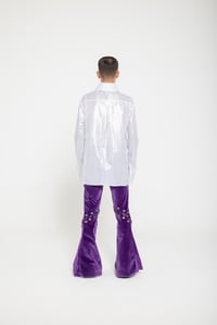 Image 4 of UNISEX SHINY COATED COTTON SHIRT