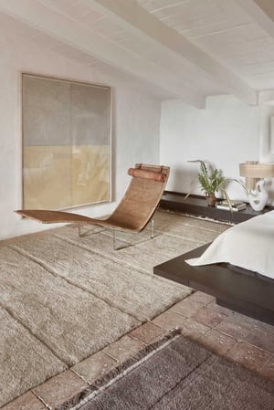 Image of Tapis taupe 100% laine - plusieurs tailles