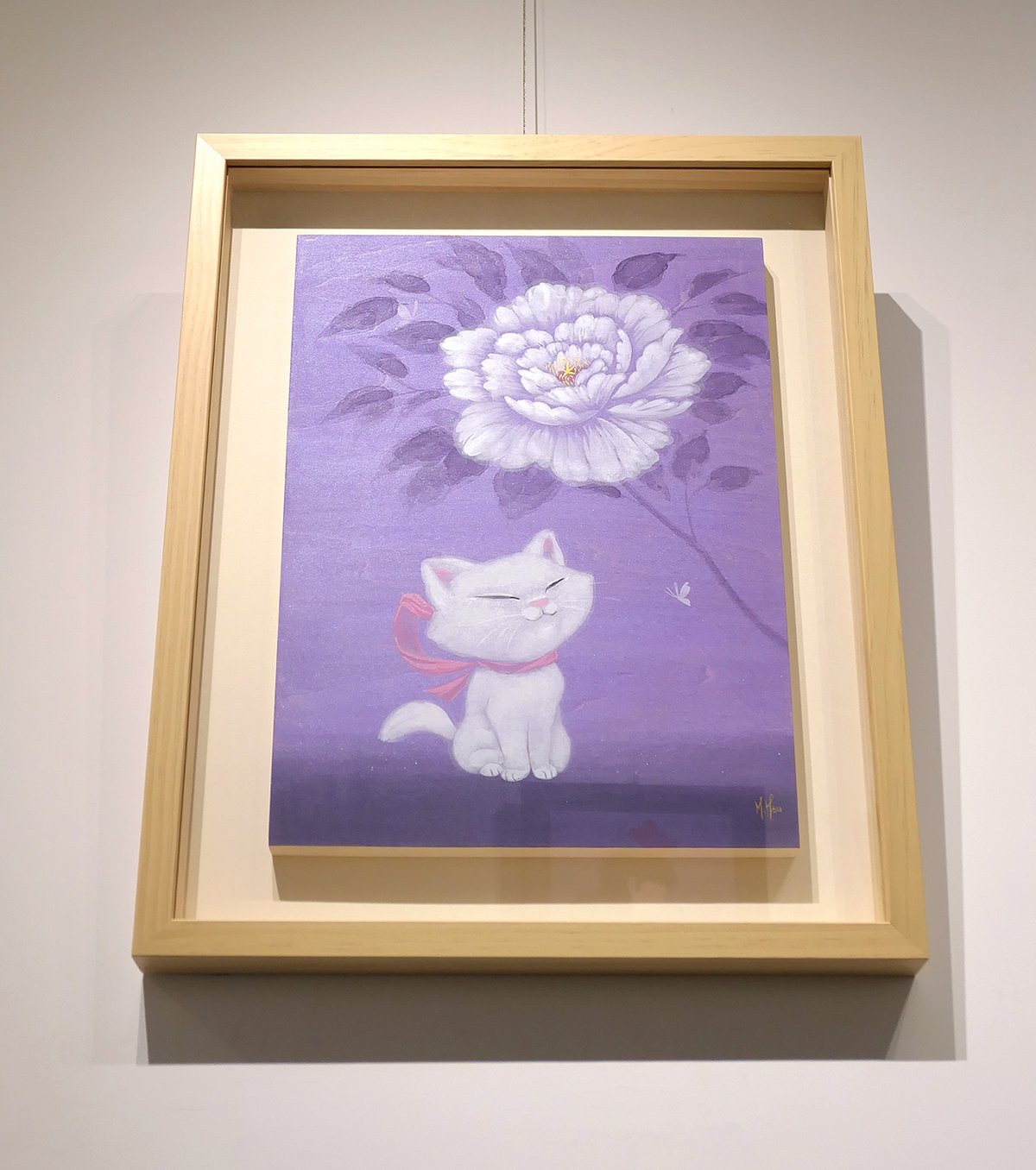 'Peony and Kitten' Original Painting