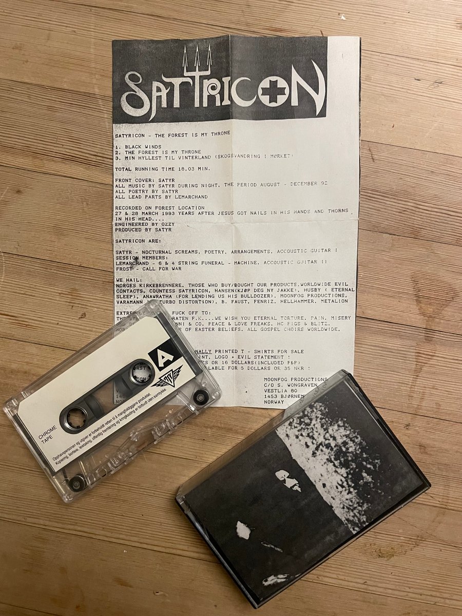 TAPE Satyricon «The Forest is my Throne» ORIGINAL Demo. | Neseblod Records, image size:900x1200