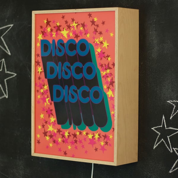 Image of DISCO DISCO DISCO STARS - Signed, limited edition, handmade light box