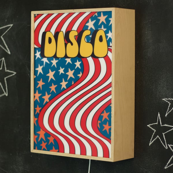 Image of DISCO FLAG - Signed, limited edition, handmade light box
