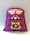 Image of Pizza Fiend Handmade Purple Plush Pillow Doll Retro Cartoon Style with Furry Back