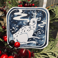 Image 1 of Snowy Stag 3 inch Sticker