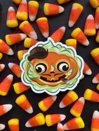 Image of Dandy Jack Old Timey Retro Halloween Jack-o-Lantern Pumpkin Vinyl Sticker