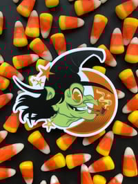 Image of Retro Halloween Witch Vinyl Sticker