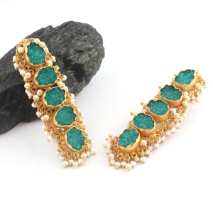 Image of Green Sugar Agate Druzy earring
