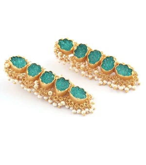 Image of Green Sugar Agate Druzy earring