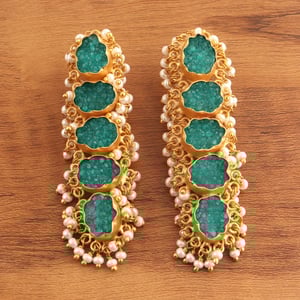 Image of Green Sugar Agate Druzy earring