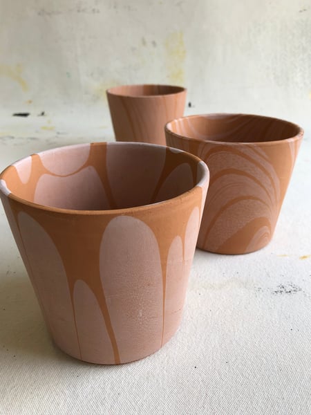 Image of MARBLED Pot - Small / White