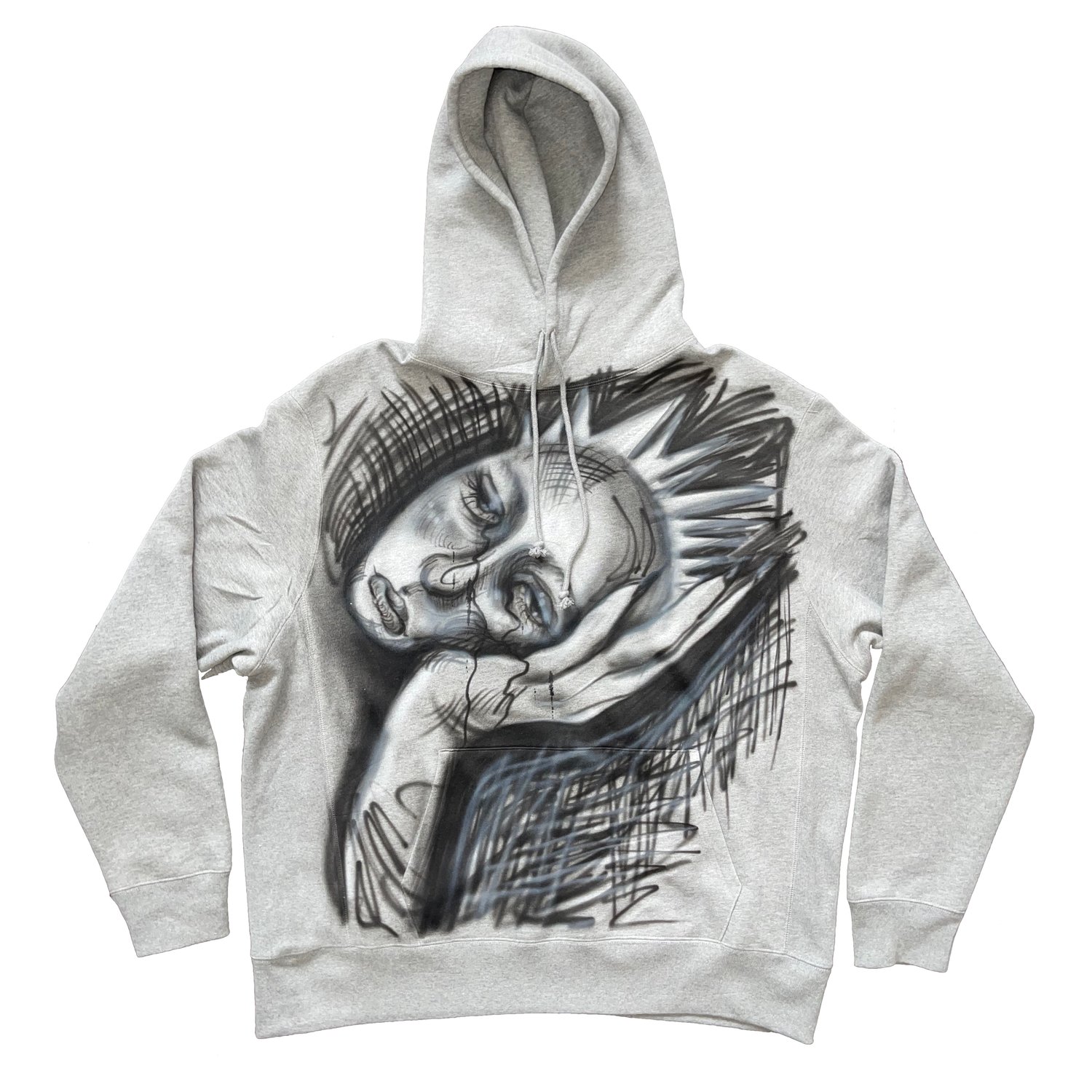 grey face hoodie
