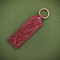 Rectangular Leather Key Ring #1