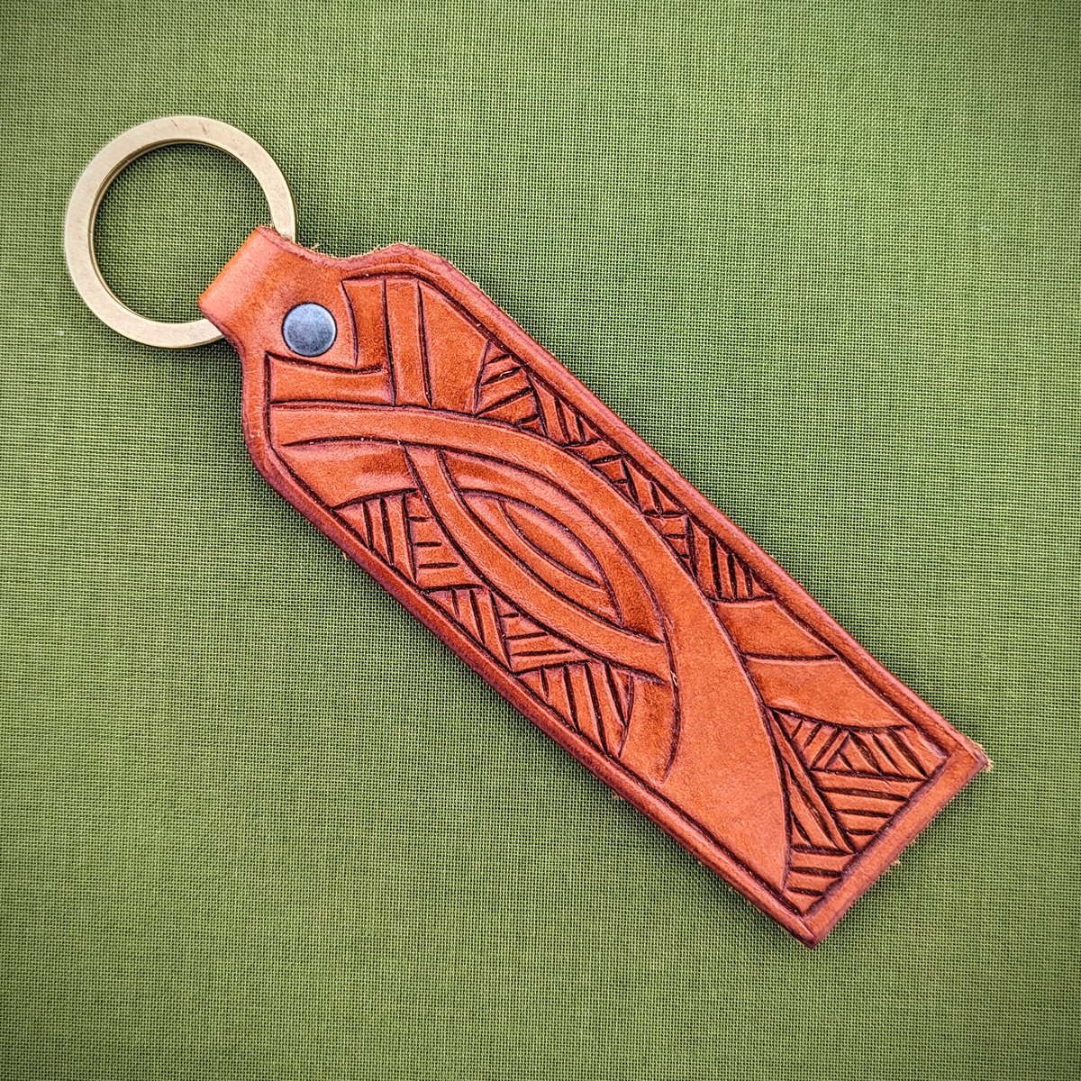 Rectangular Leather Key Ring 2 JTM Leathercraft