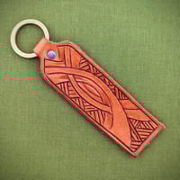 Rectangular Leather Key Ring #2
