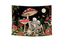 Image 2 of 🍄 Mushroom Forest Mush Love Tapestry - Amanita - Skeleton - Cottagecore