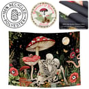 Image 1 of 🍄 Mushroom Forest Mush Love Tapestry - Amanita - Skeleton - Cottagecore